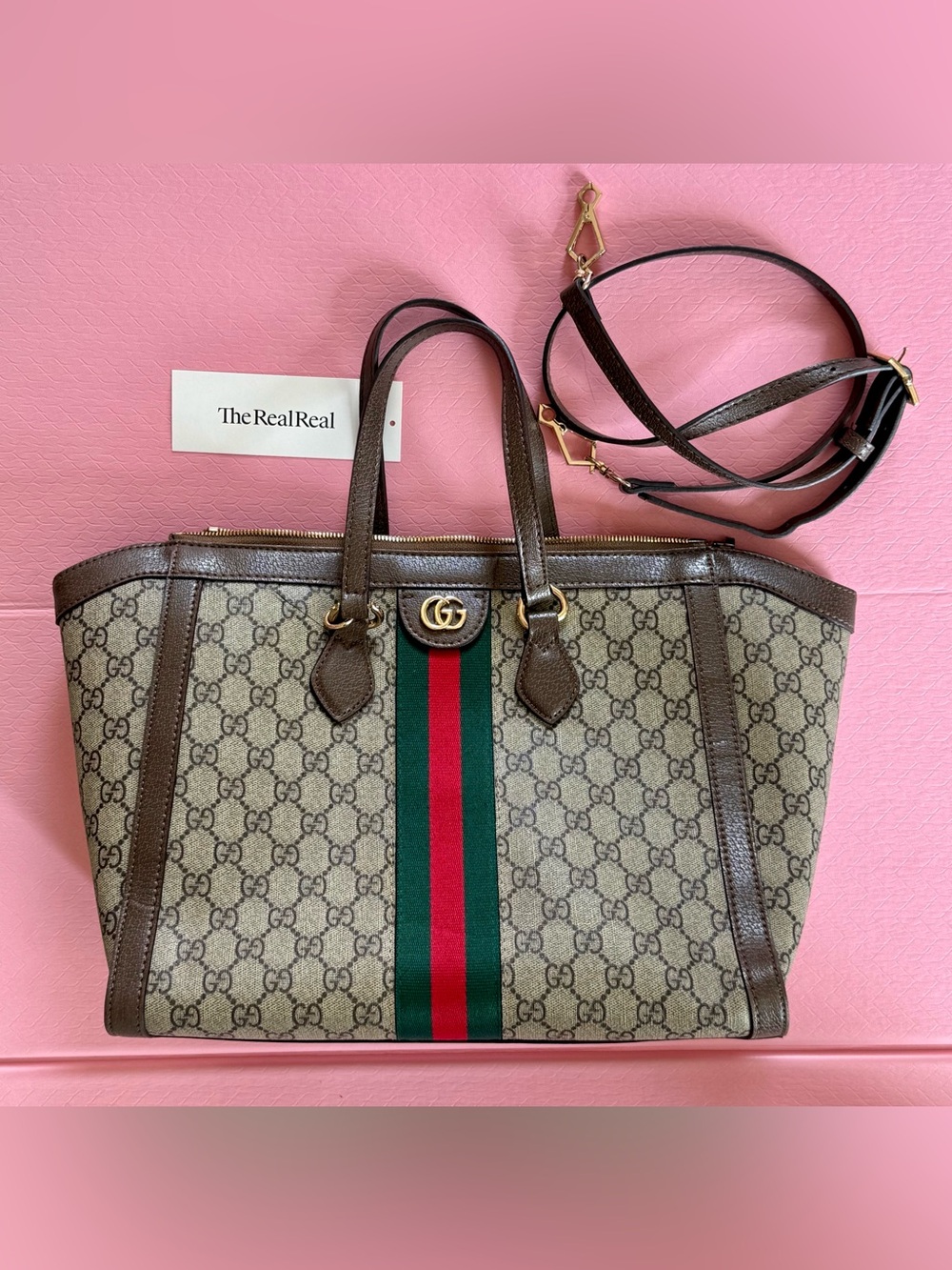 Gucci Ophidia Medium GG Supreme Top Handle Tote Bag